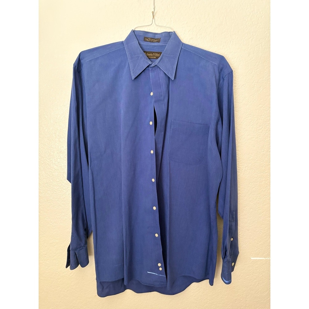 Roberto Villini Collezione‎ Long Sleeve Button Down Shirt Preppy Career Office